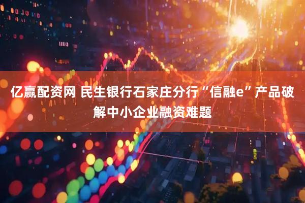 亿赢配资网 民生银行石家庄分行“信融e”产品破解中小企业融资难题